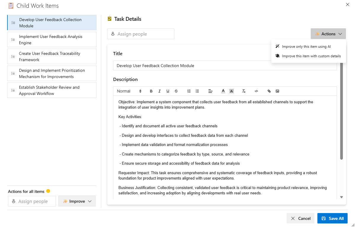 Context menu showing generate children option