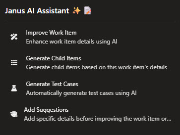 Janus main panel in dark mode